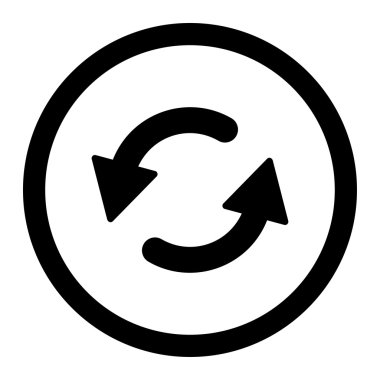 Refresh Ccw flat black color rounded vector icon
