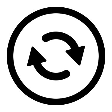 Refresh flat black color rounded vector icon