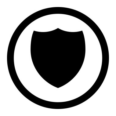 Shield flat black color rounded vector icon