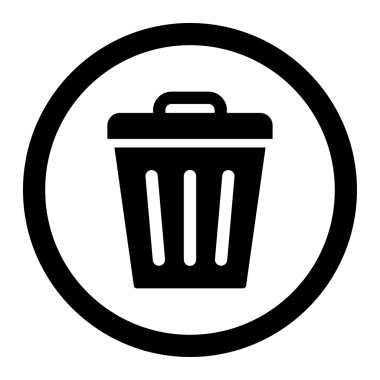 Trash Can flat black color rounded vector icon
