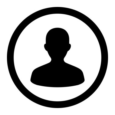User flat black color rounded vector icon