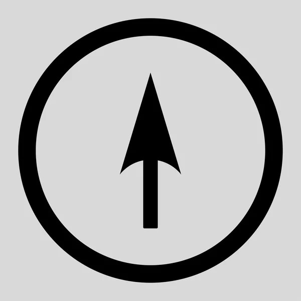Flecha eje Y plano color negro redondeado vector icono — Vector de stock