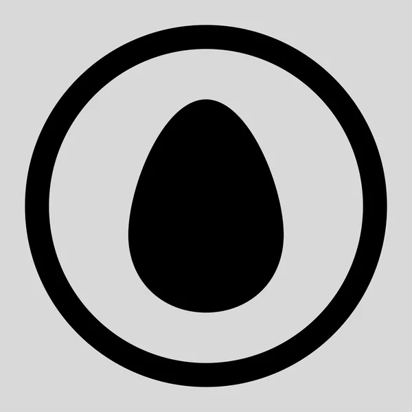 Ícone de vetor arredondado de cor preta plana de ovo — Vetor de Stock