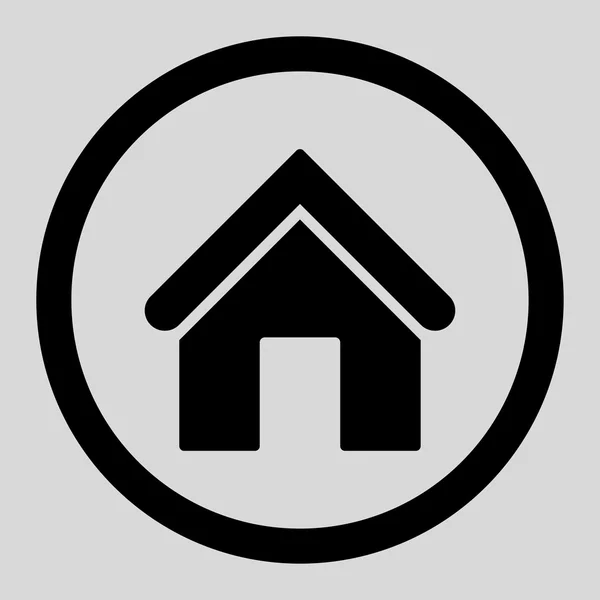Domácí plochá černá barva zaoblené vektorové ikony — Stockový vektor