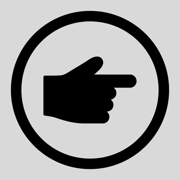 Index Finger flat black color rounded vector icon — Stok Vektör
