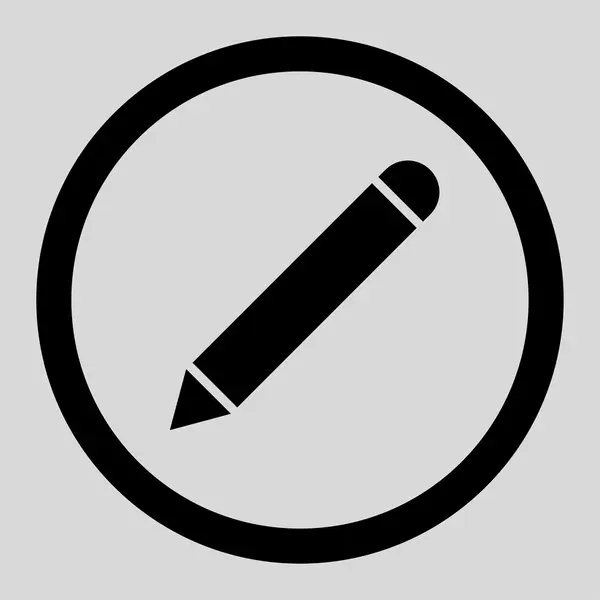 Pencil flat black color rounded vector icon — Διανυσματικό Αρχείο