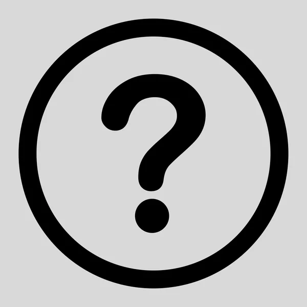 Question flat black color rounded vector icon — Stok Vektör