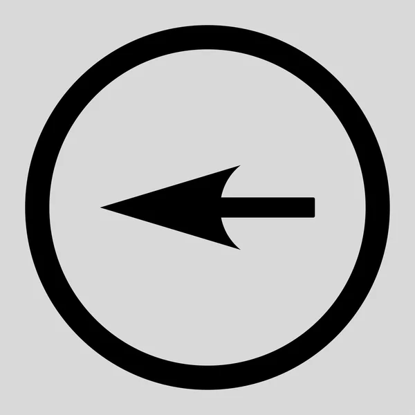 Sharp Left Arrow flat black color rounded vector icon — ストックベクタ