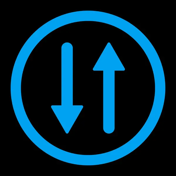 Strzałki wymiany pionowy płaski niebieski ikona kolor zaokrąglone wektor — Wektor stockowy