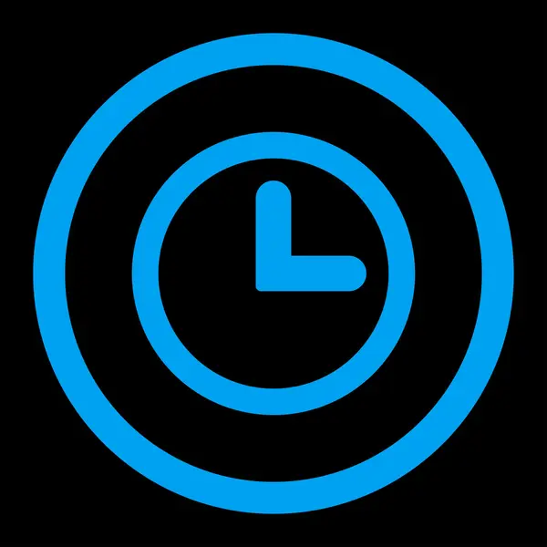 Clock flat blue color rounded vector icon — Stock Vector