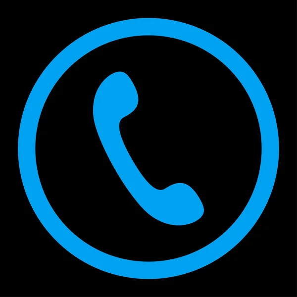 Téléphone plat couleur bleue arrondie icône vectorielle — Image vectorielle