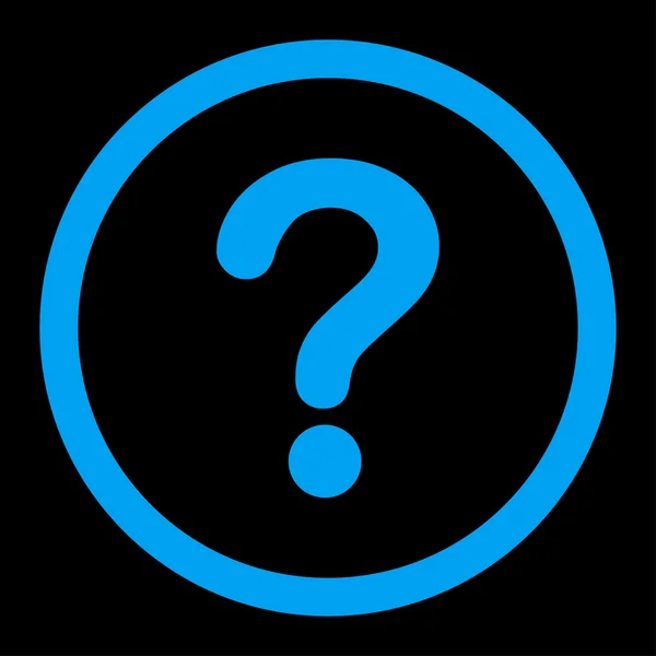 Question flat blue color rounded vector icon — Stock Vector