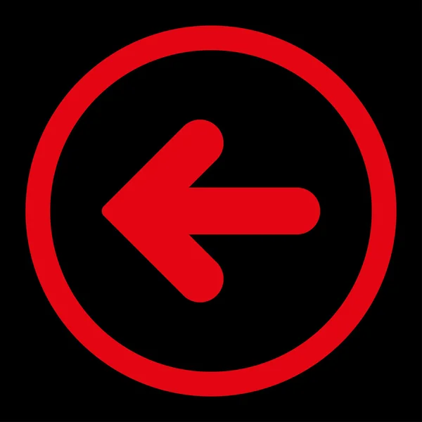 Šipka vlevo byt červené barvy zaoblené vektorové ikony — Stockový vektor