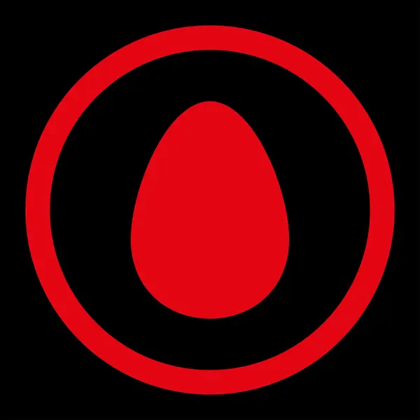 Яйцо плоского красного цвета с круглым векторным значком — стоковый вектор