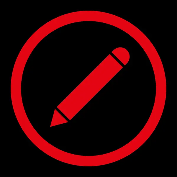 Олівець плоский червоний колір округлий вектор значок — стоковий вектор
