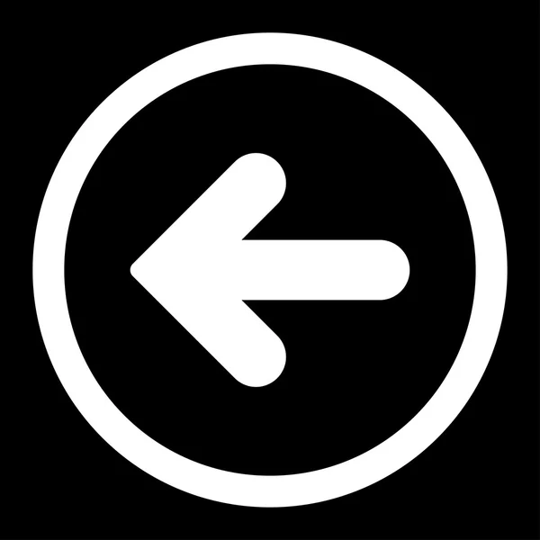 Flecha izquierda plana de color blanco redondeado icono de vector — Archivo Imágenes Vectoriales