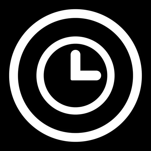 Clock flat white color rounded vector icon — Stockový vektor