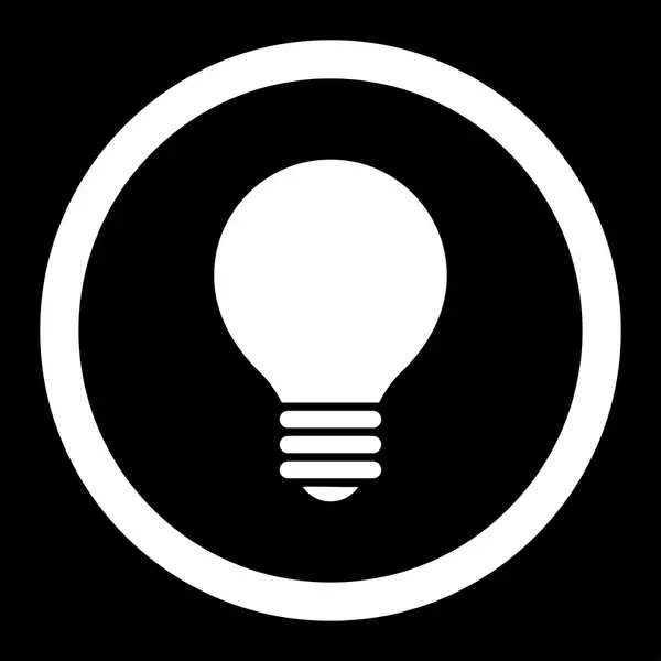 Electric Bulb flat white color rounded vector icon — Διανυσματικό Αρχείο