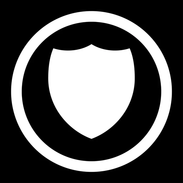 Escudo plano de color blanco redondeado icono de vector — Archivo Imágenes Vectoriales