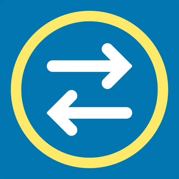 Flip Horizontal flat yellow and white colors rounded vector icon — Διανυσματικό Αρχείο