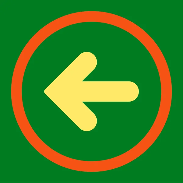 Arrow Left flat orange and yellow colors rounded vector icon — 图库矢量图片