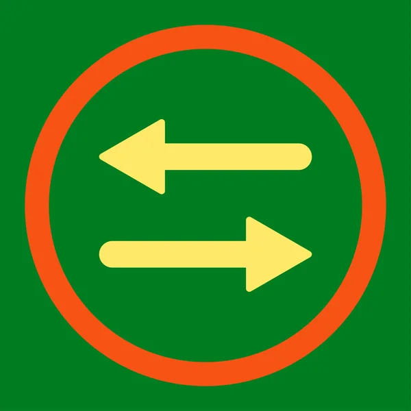 Arrows Exchange flat orange and yellow colors rounded vector icon — стоковий вектор