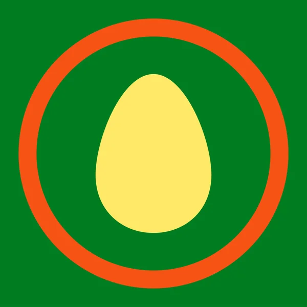 Egg flat orange and yellow colors rounded vector icon — Stock vektor