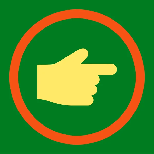 Index Finger flat orange and yellow colors rounded vector icon — Stok Vektör