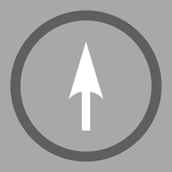 Arrow Axis Y plat gris foncé et blanc couleurs arrondi vecteur icône — Image vectorielle