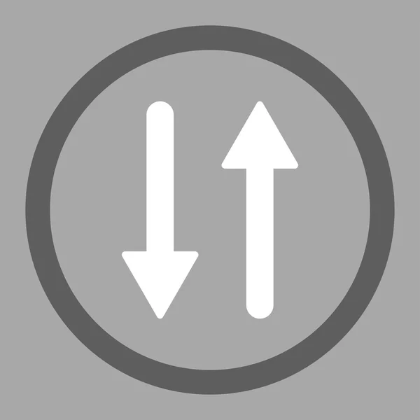 Arrows Exchange Vertical flat dark gray and white colors rounded vector icon — 图库矢量图片