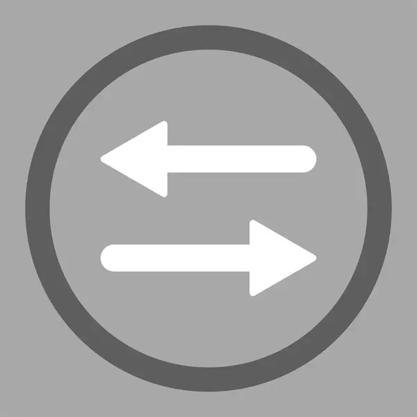 Flèches Échanger plat gris foncé et blanc couleurs arrondi vecteur icône — Image vectorielle