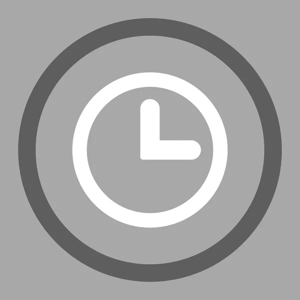 Clock flat dark gray and white colors rounded vector icon — Wektor stockowy