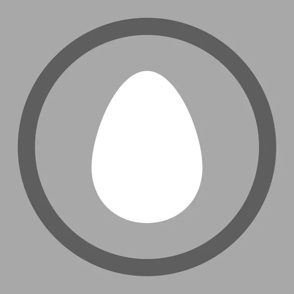 Яйцо плоского темно-серого и белого цветов округлый векторный значок — стоковый вектор
