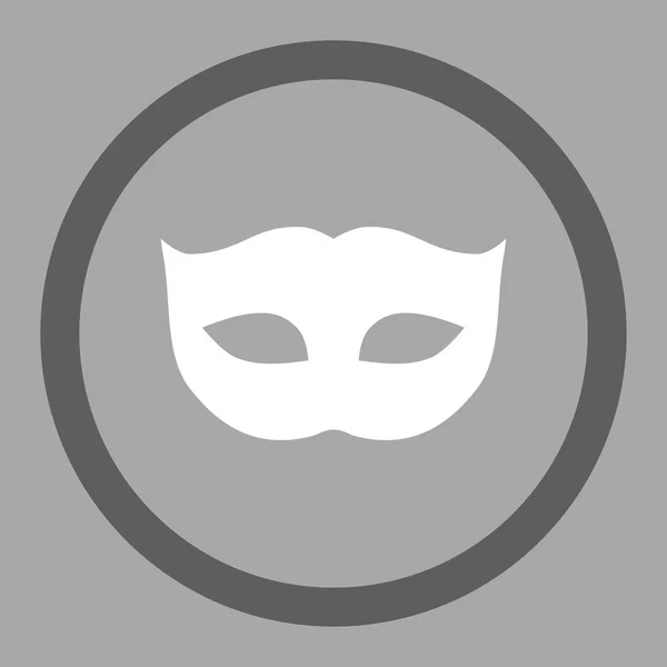 Privatsphäre Maske flach dunkelgrau und weiß Farben abgerundeten Vektor-Symbol — Stockvektor