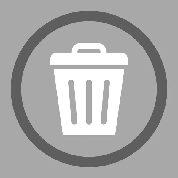 Trash Can flat dark gray and white colors rounded vector icon — 스톡 벡터