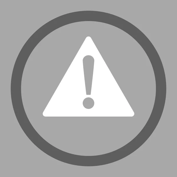 Warning flat dark gray and white colors rounded vector icon — ストックベクタ