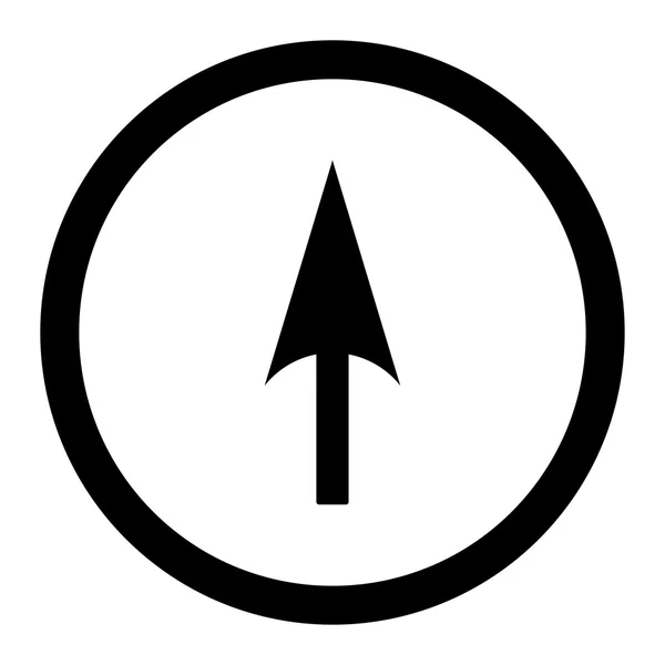 Asse Freccia Y piatto colore nero arrotondato icona vettoriale — Vettoriale Stock