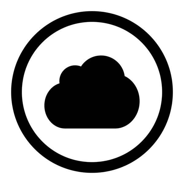 Cloud flat black color rounded vector icon — Διανυσματικό Αρχείο