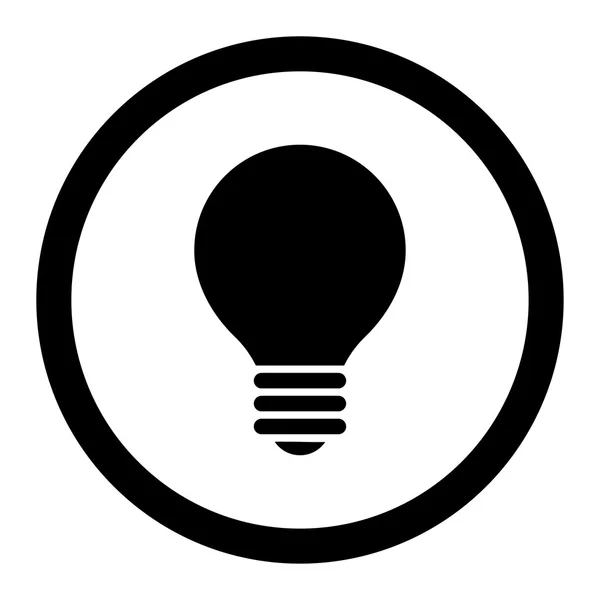 Bombilla eléctrica plana de color negro redondeado icono de vector — Archivo Imágenes Vectoriales