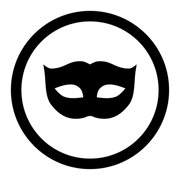 Privacy Mask flat black color rounded vector icon — Stockvector