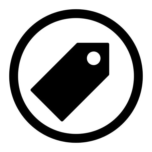 Tag flat black color rounded vector icon — Διανυσματικό Αρχείο