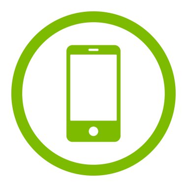 Smartphone düz eko yeşil yuvarlak renkli raster simgesi