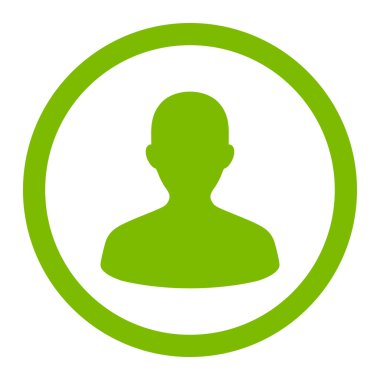 Kullanıcı düz eko yeşil yuvarlak renkli raster simgesi