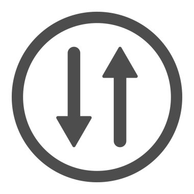 Oklar Exchange dikey düz gri yuvarlak renkli raster simgesi