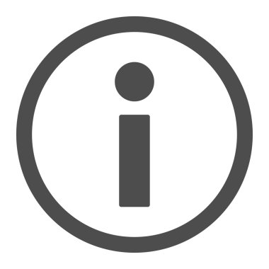 Bilgi düz gri yuvarlak renkli raster simgesi