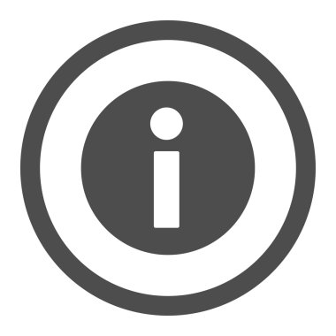 Bilgi düz gri yuvarlak renkli raster simgesi