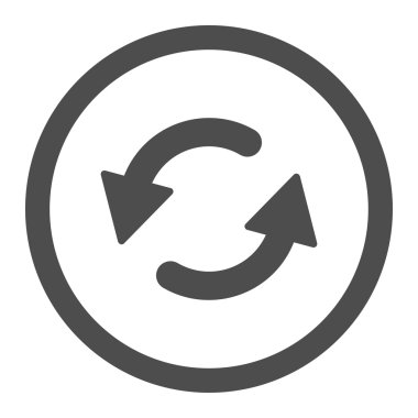 CCW düz gri renkli yuvarlak raster simge Yenile