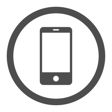 Smartphone düz gri yuvarlak renkli raster simgesi