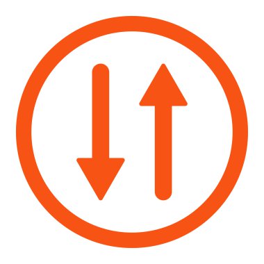 Oklar Exchange dikey düz turuncu yuvarlak renkli raster simgesi