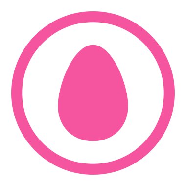 Yumurta düz pembe renk yuvarlak raster simgesi